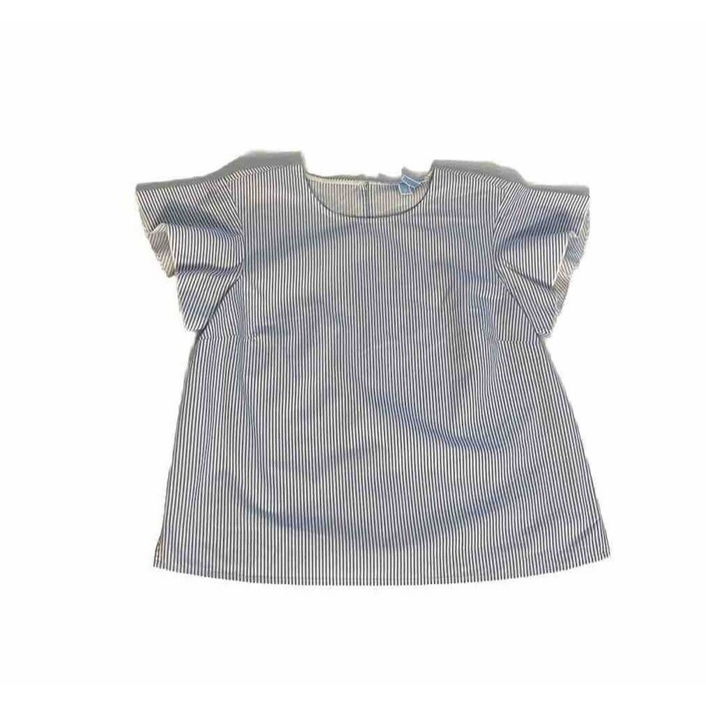 Draper James Cloister Stripe Flutter Top Blue Wit… - image 6